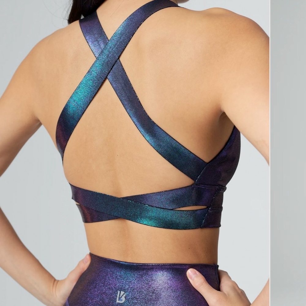 BuffBunny Alpha Sports Bra V2 Mood Ring Holographic Cross-Back Sports Bra